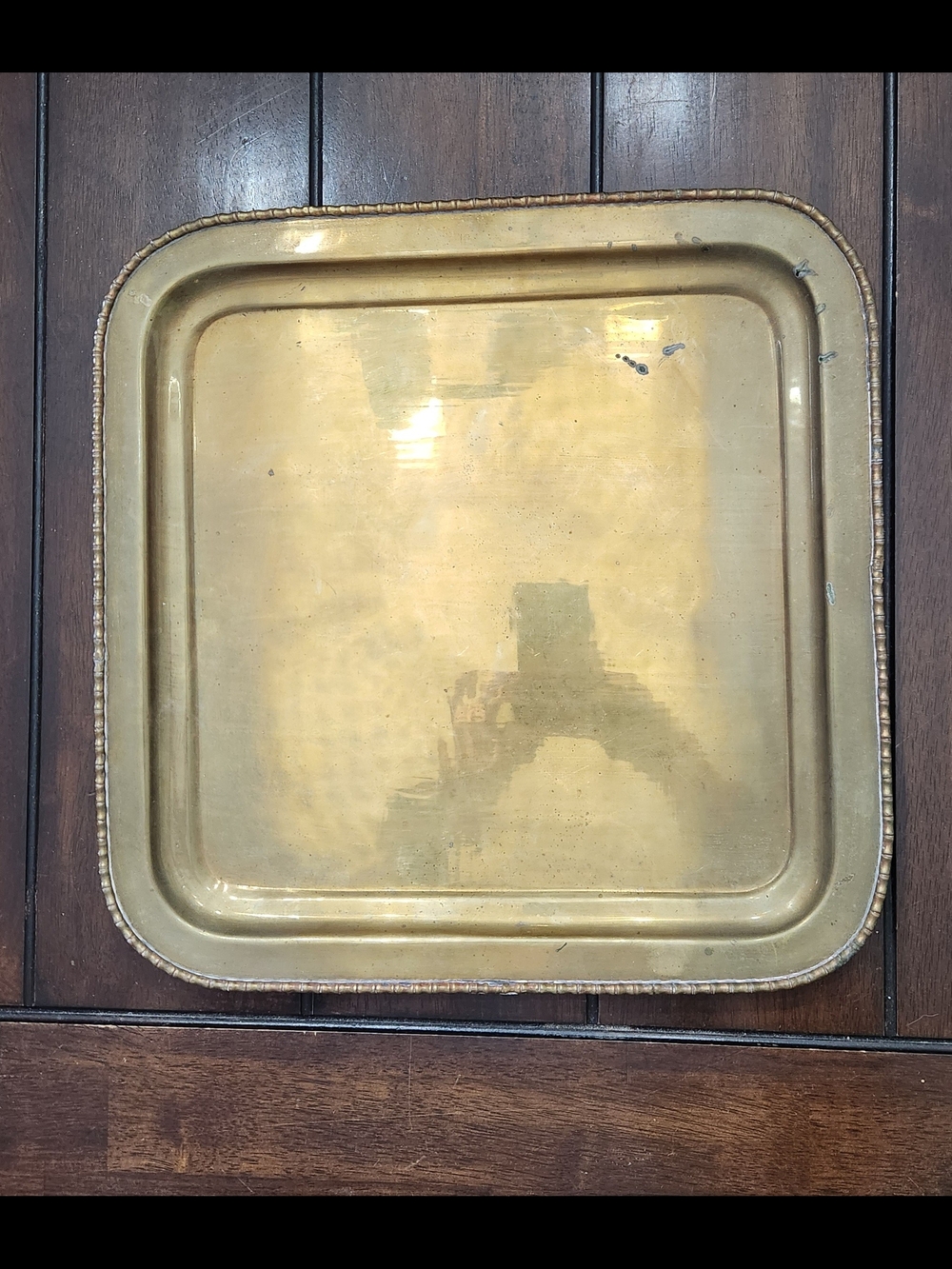 Vintage Square Decorative Brass Tray